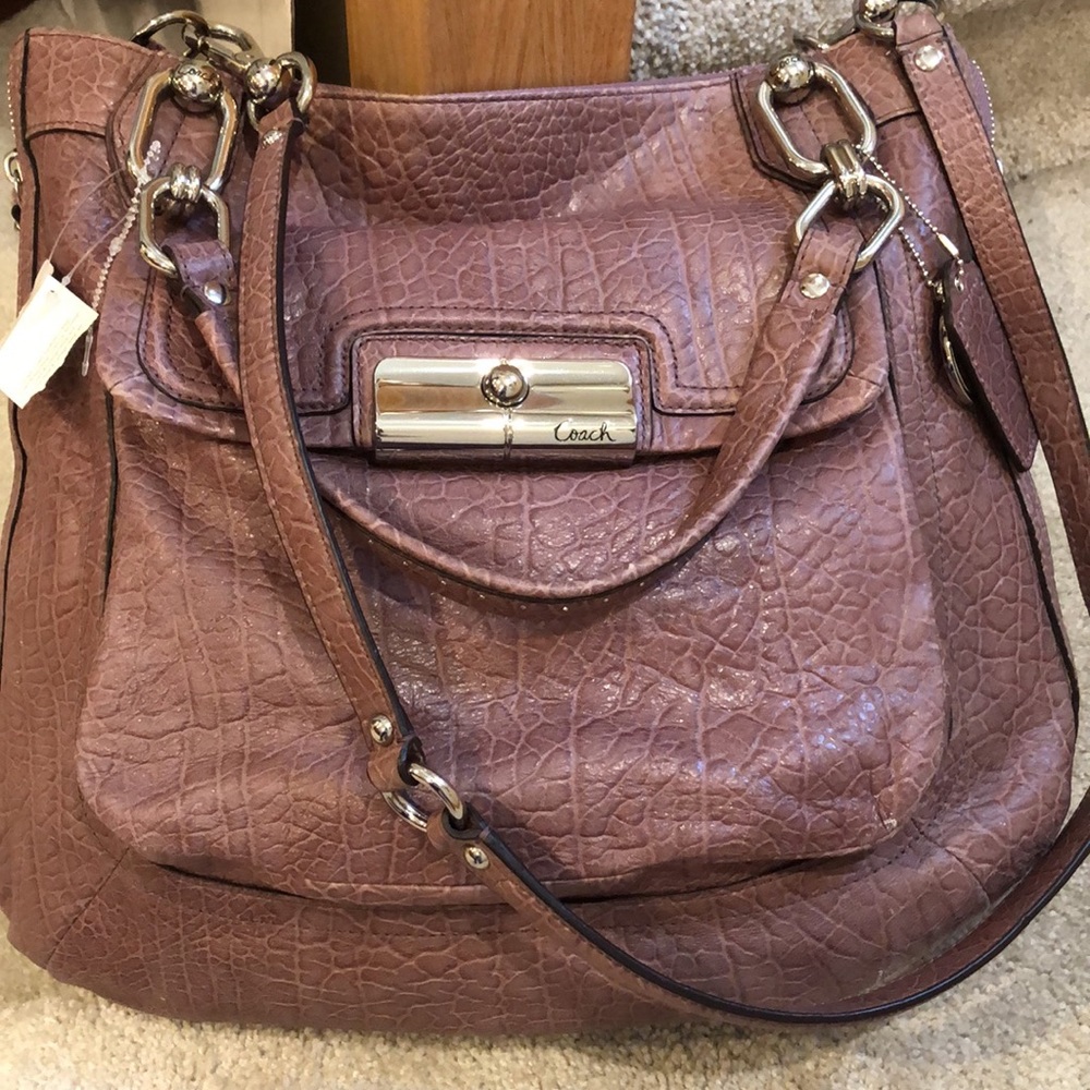 COACH BRAND NEW KRISTIN BAG CROC EMBOSSED LEATHER WITH ORIG TAGS